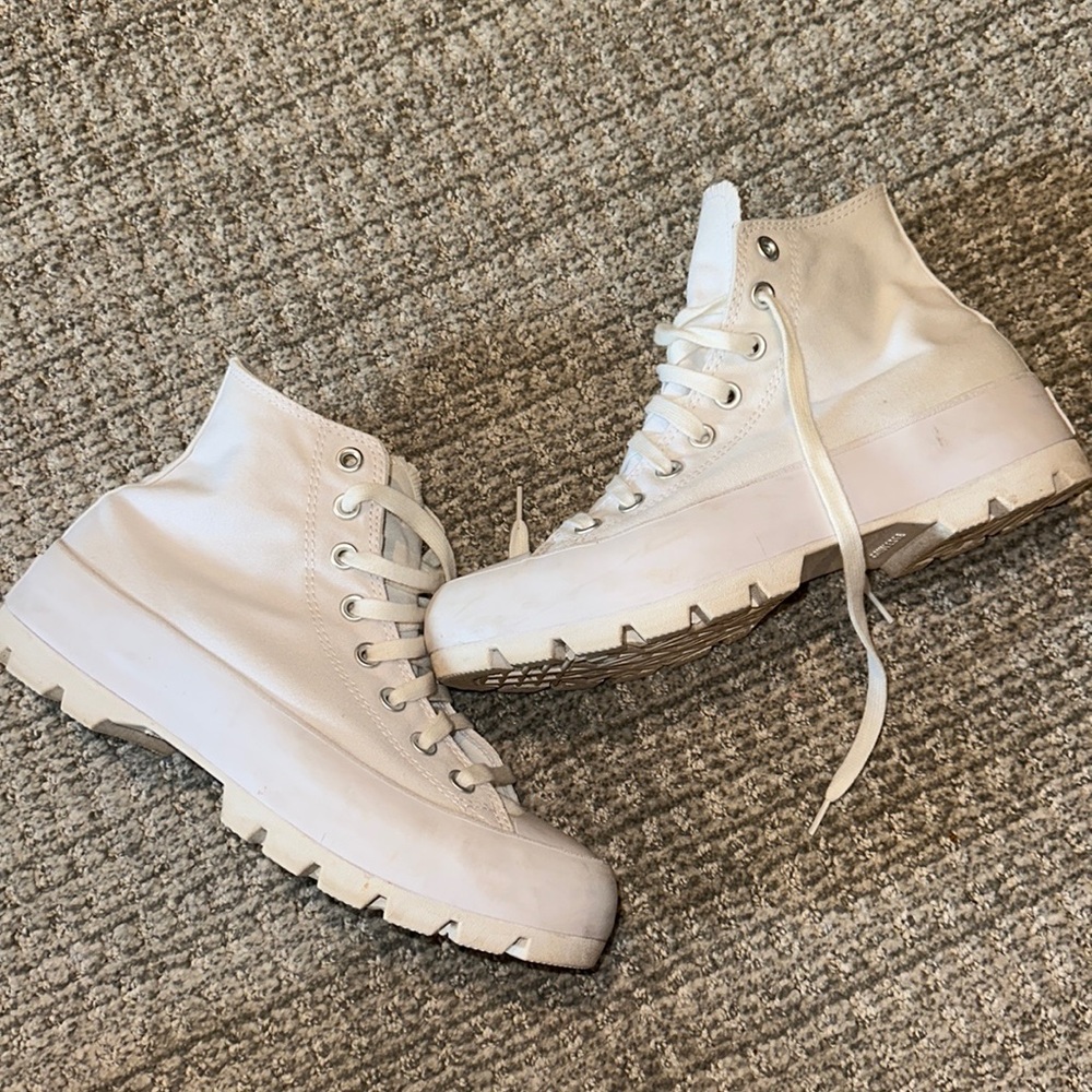 White Platform Converse